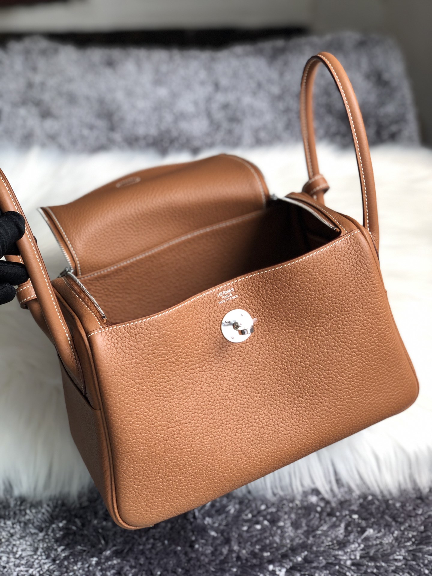 에르메스 린디백26 골드브라운 은장